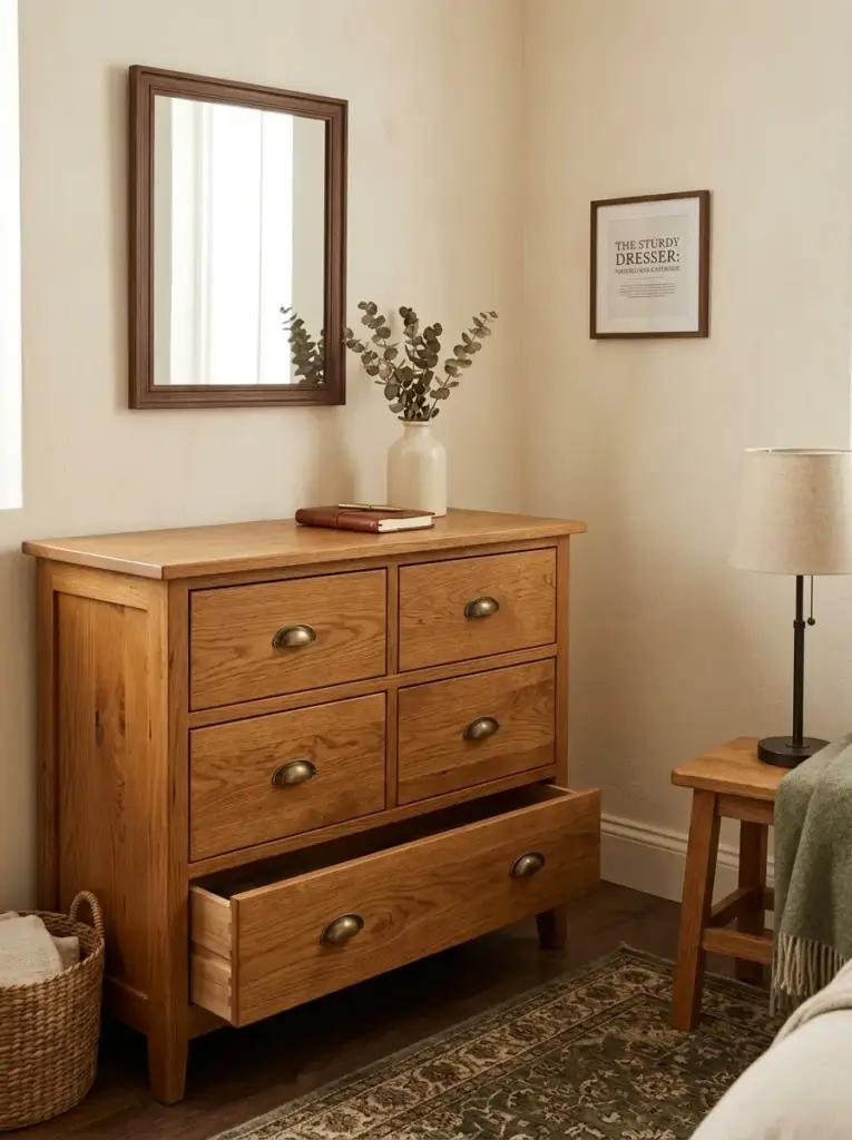 Add One Solid Wood Dresser With Visible Grain