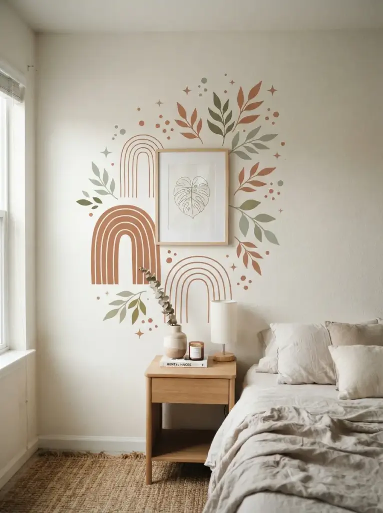 Add Removable Wall Decals Around Framed Art