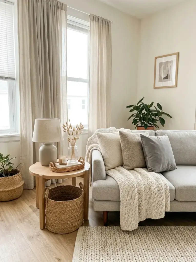 Add Texture With Blankets, Baskets, Wood, and Fabric