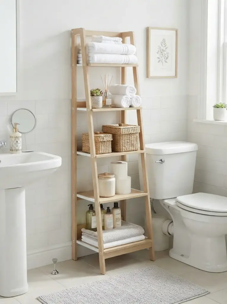 Add Vertical Storage With a Slim Freestanding Shelf