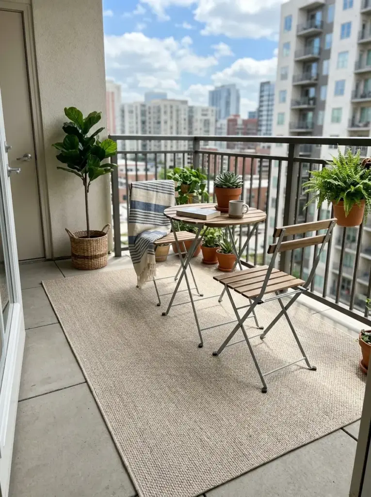 Add a Compact Outdoor Rug to Define the Space