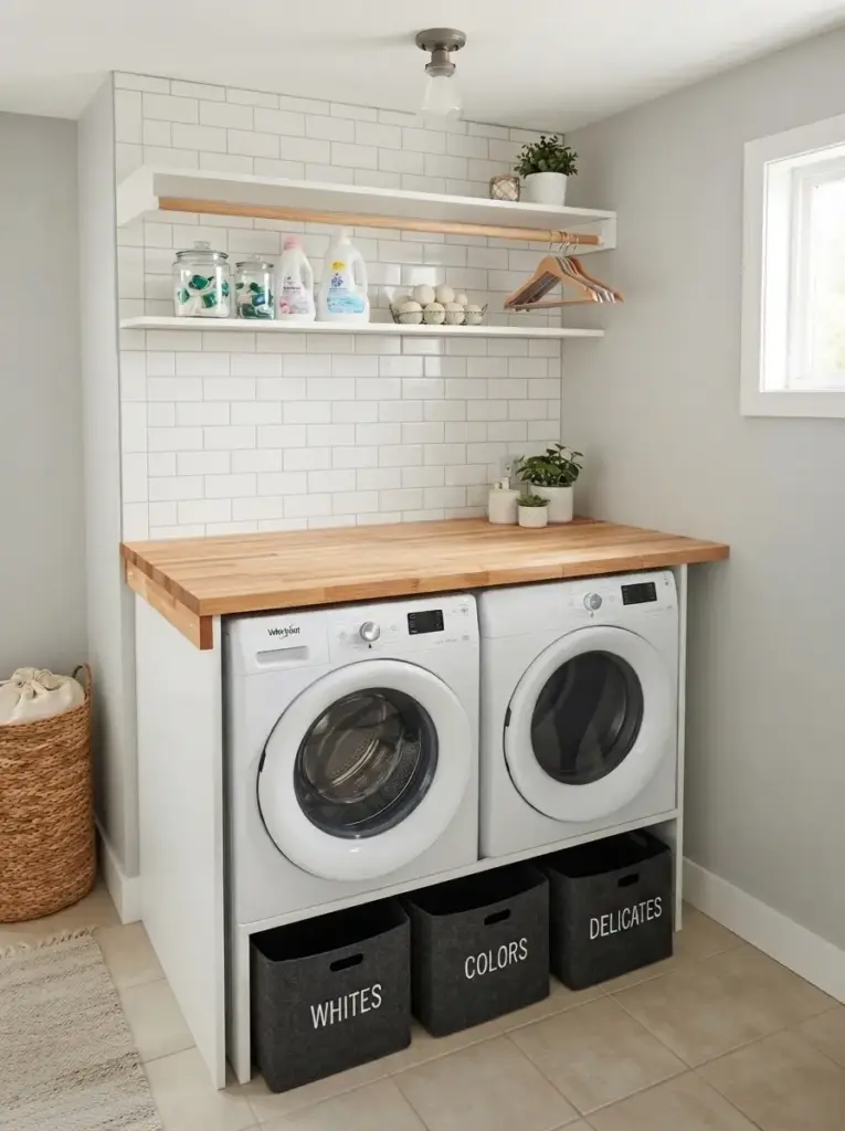 Add a Folding Counter Above the Washer