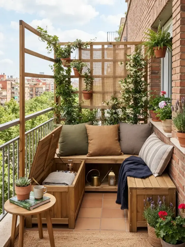 Add a Trellis Bench for Privacy and Seating