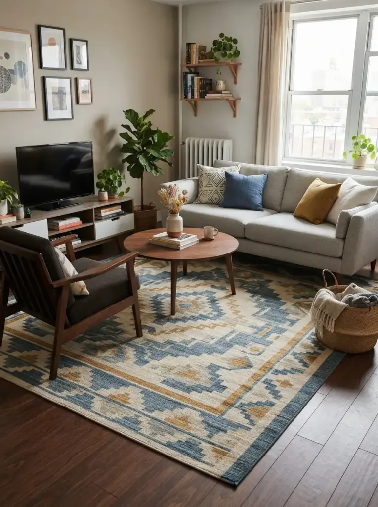 Anchor the Seating Area With a Properly Sized Rug