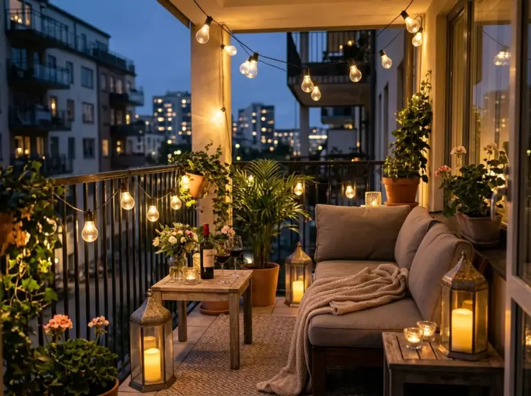 Apartment Balcony Lighting Ideas for Romantic Nights