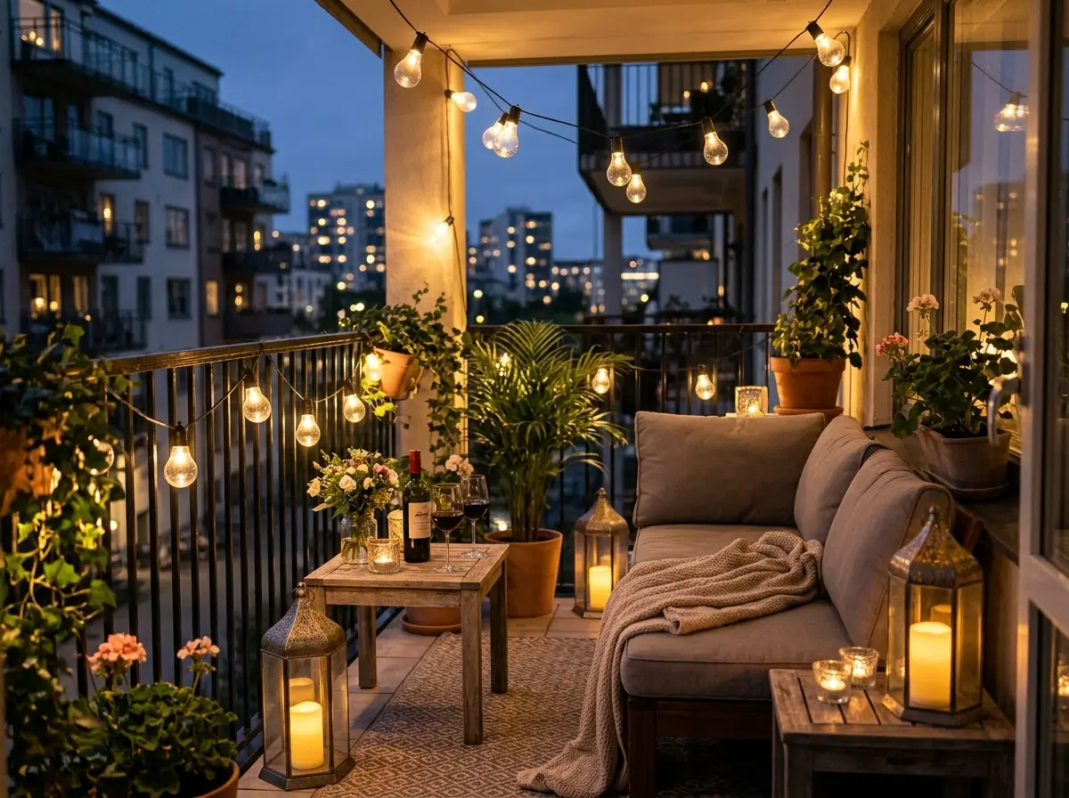 Apartment Balcony Lighting Ideas for Romantic Nights