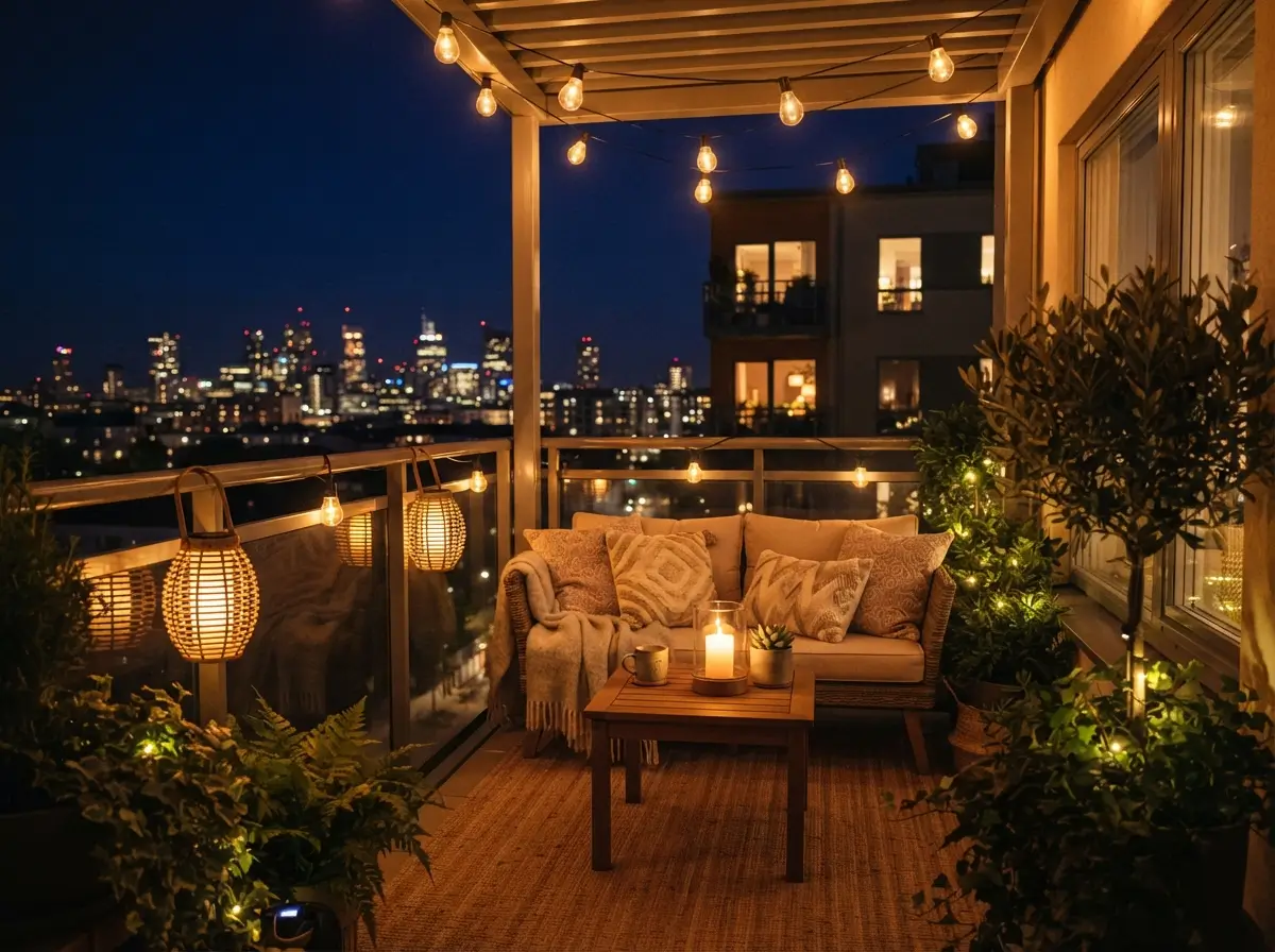 Apartment Balcony Lighting Ideas for Warm Evenings