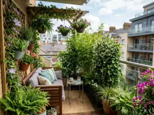 Apartment Balcony Privacy Ideas with Lush Greenery