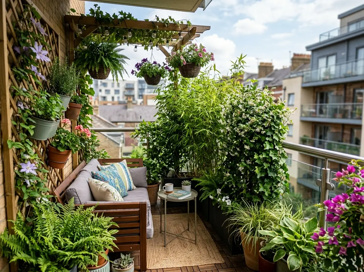 Apartment Balcony Privacy Ideas with Lush Greenery