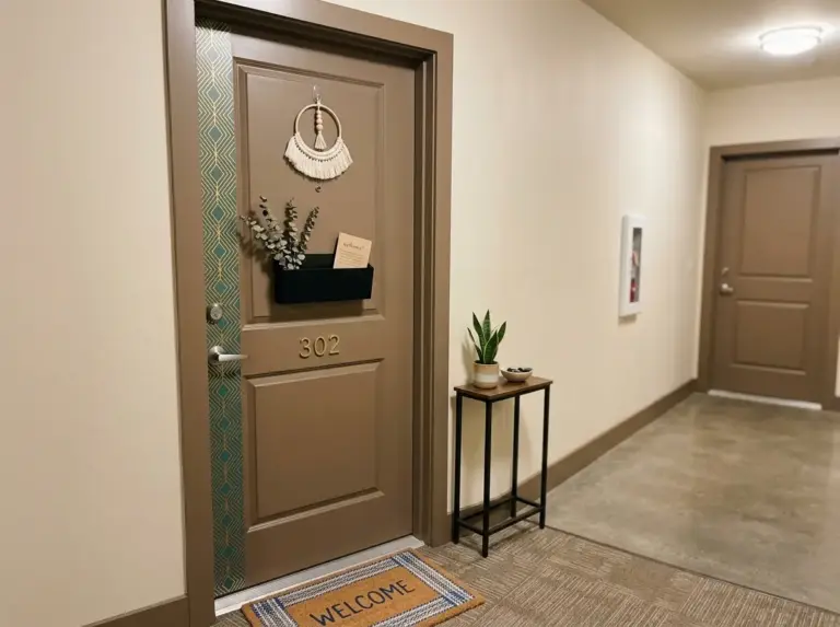 Apartment Front Door Decor Ideas To Try With Zero Porch
