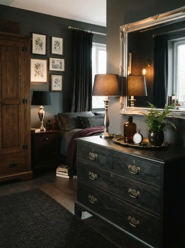 Bring in Dark Wood and Antique Metals
