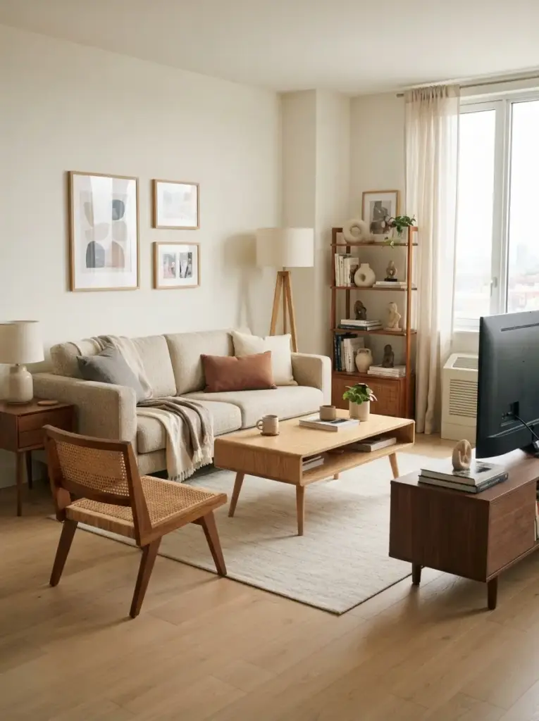 Bring in Wood Tones Without Making the Room Heavy