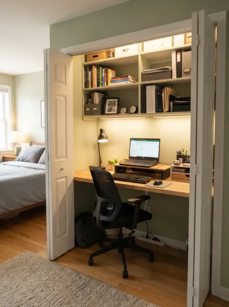 Build a Desk Into a Closet