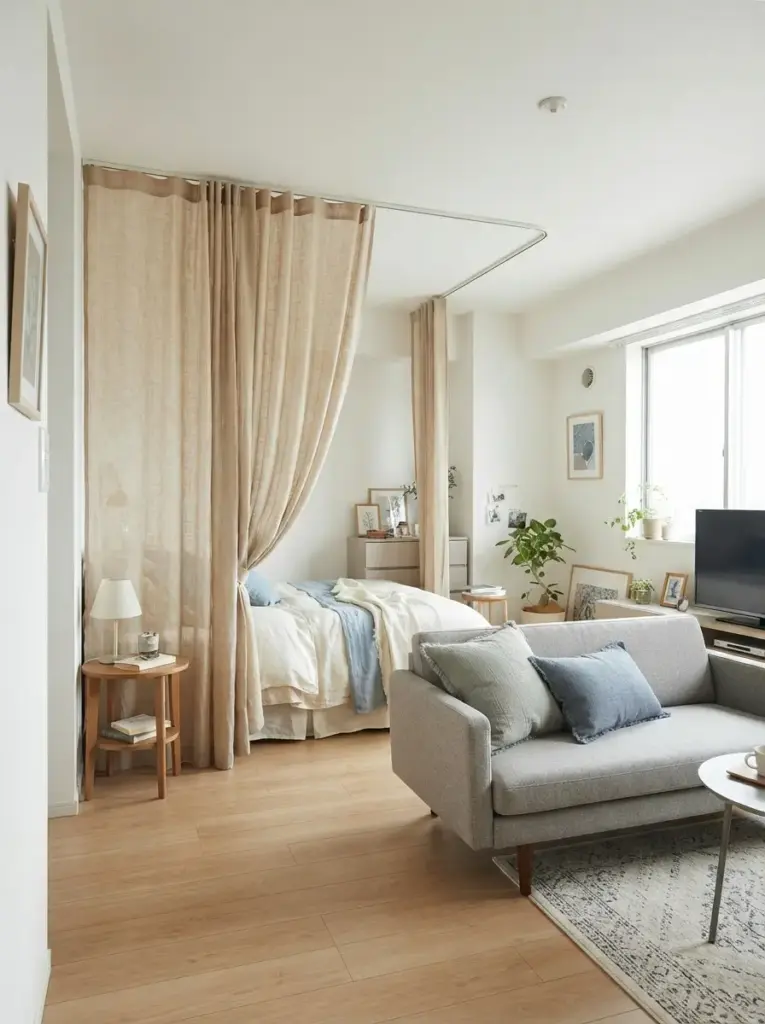 Build a clear sleeping zone with curtains