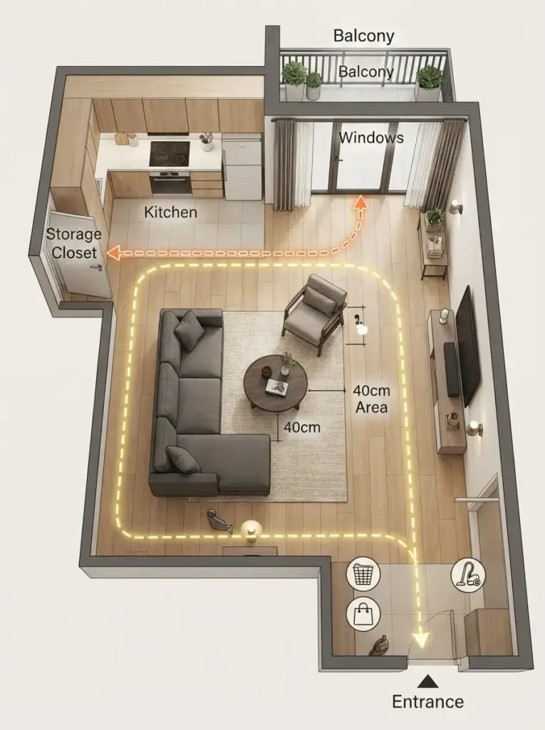 Build the Layout Around Clear Walking Paths