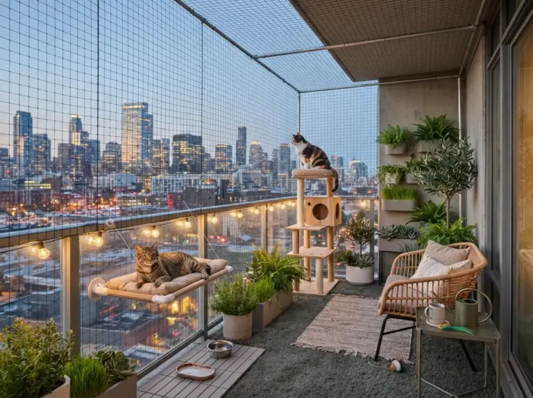 Cat Proof Apartment Balcony Ideas for Modern City Cats