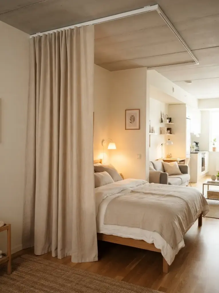 Ceiling Track Curtains for Flexible Privacy