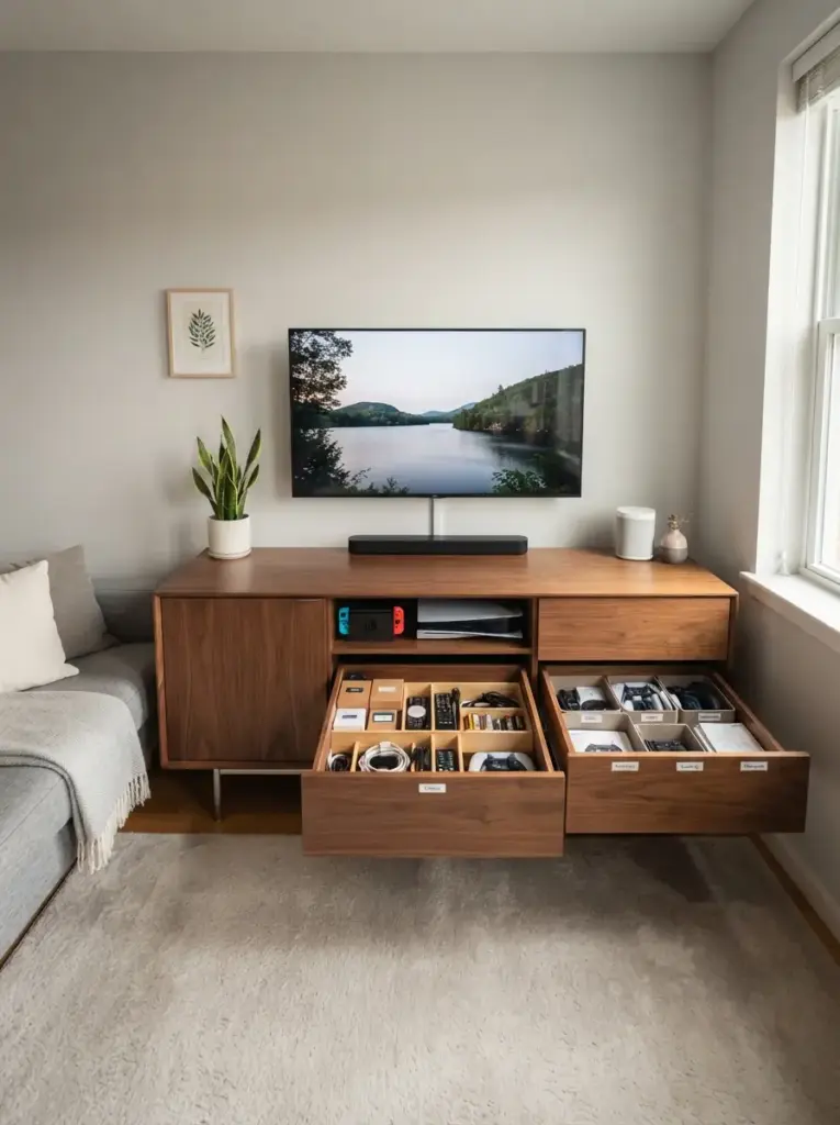 Choose a Low Media Console With Deep Drawers