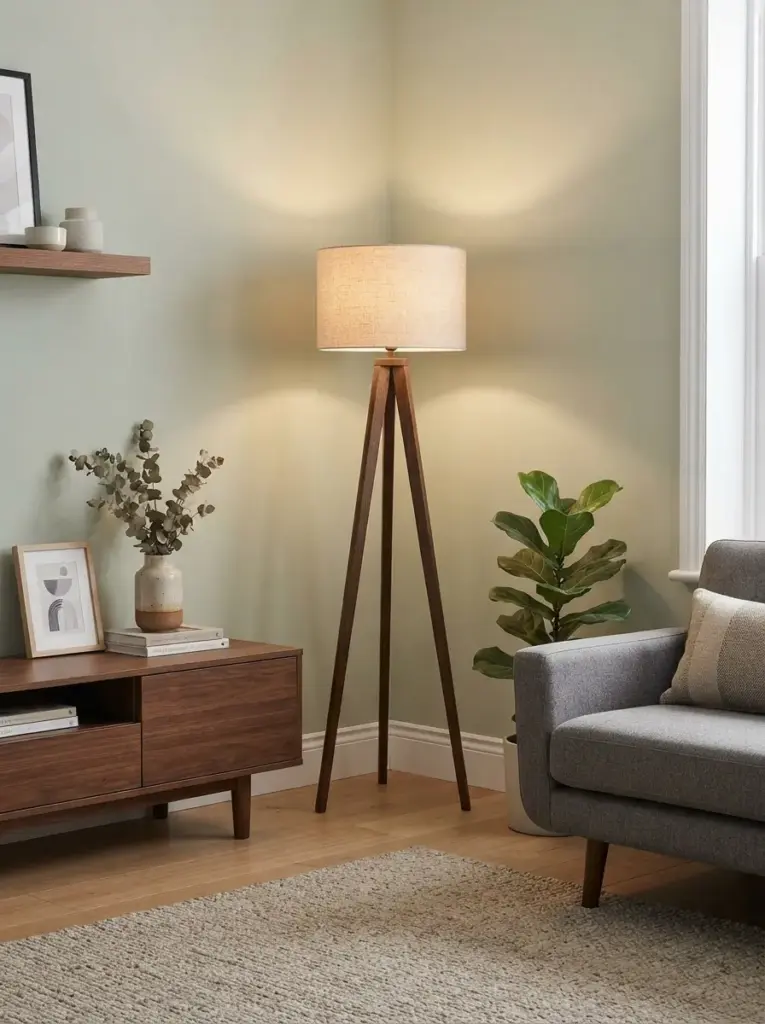Choose a Slim Tripod Lamp for an Empty Corner