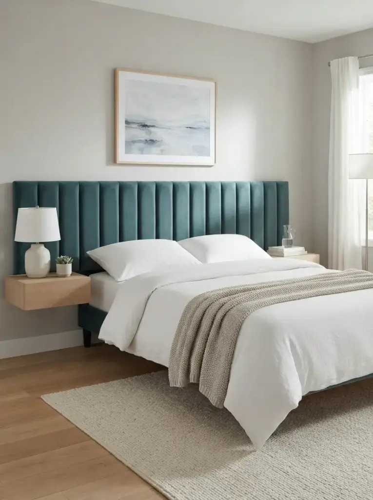 Choose a Soft Teal Upholstered Headboard