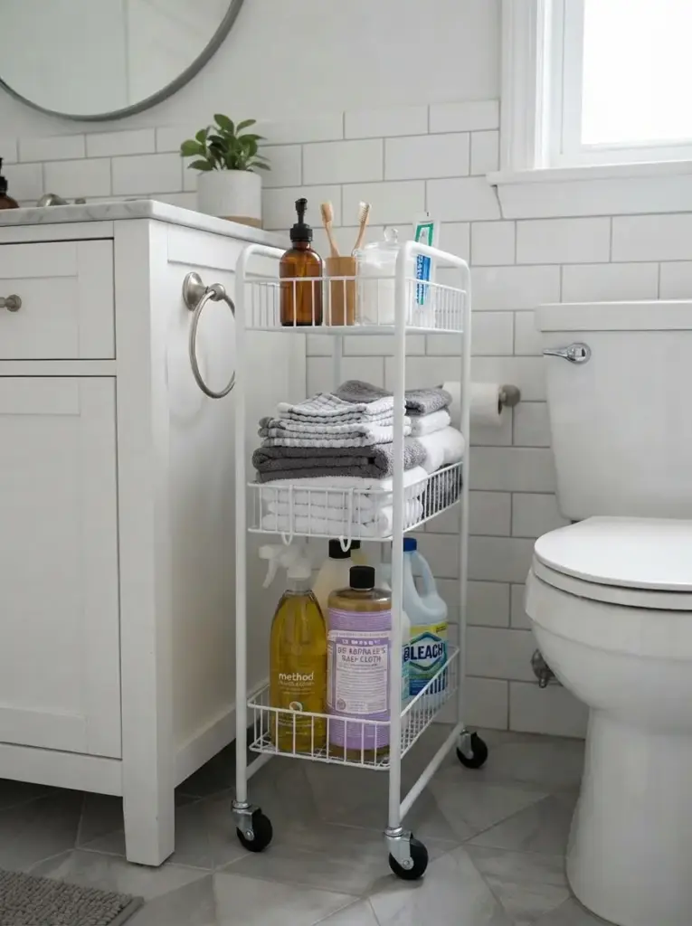 Choose a slim rolling cart for flexible storage
