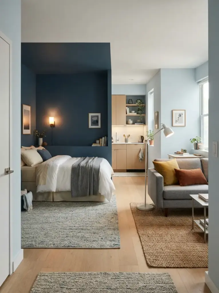 Color Blocking and Lighting as an Invisible Divider