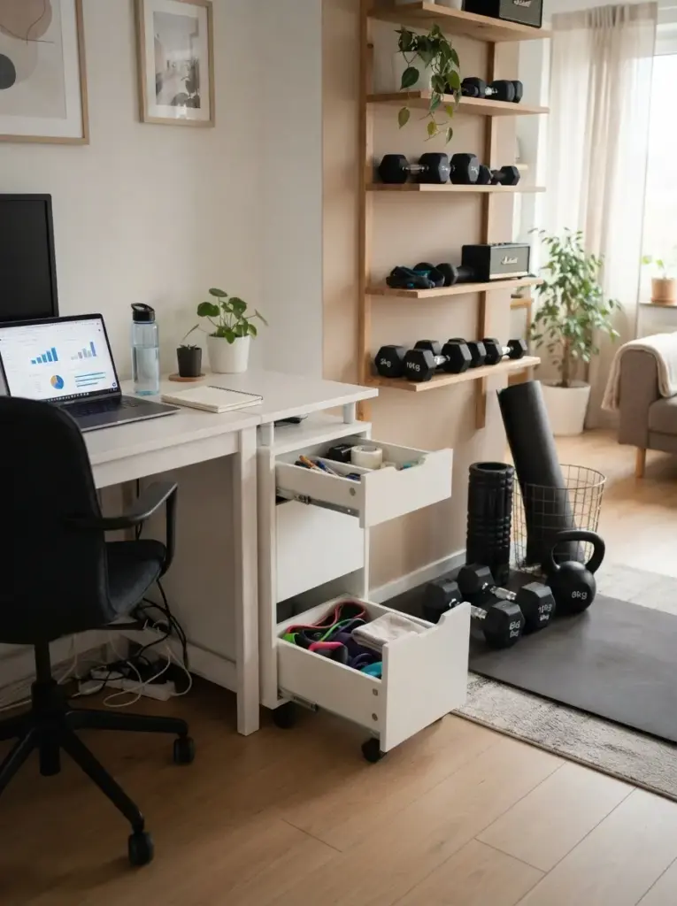 Combine A Home Office And Gym Area
