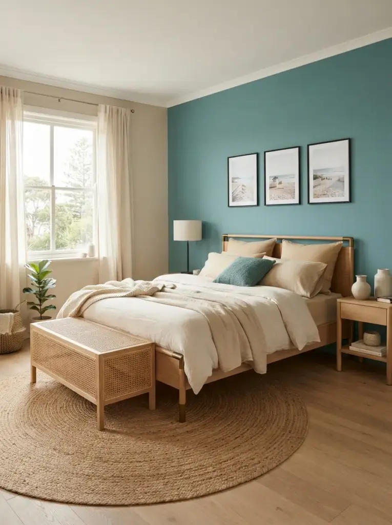 Combine Teal with Sandy Beige and Cream