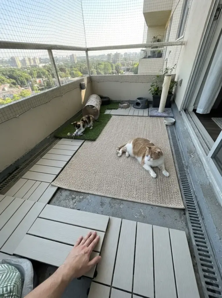 Cover hot concrete with washable flooring