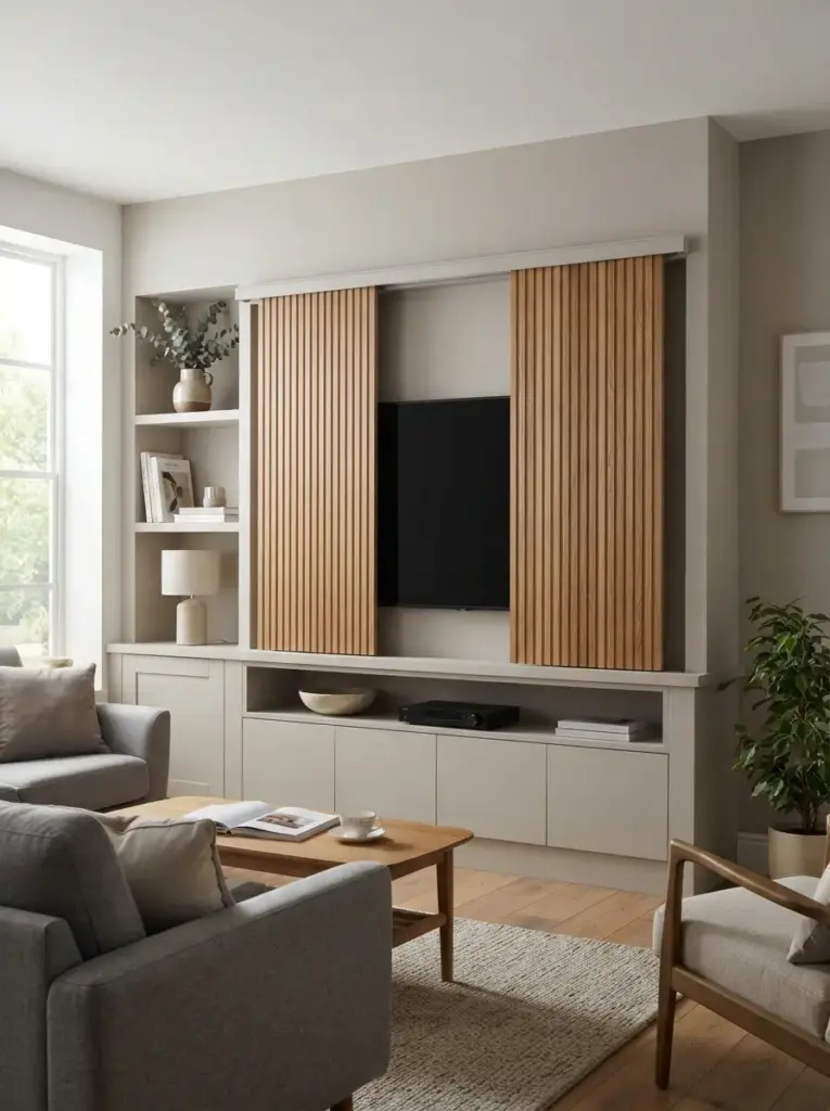 Cover the Television With Sliding Panels
