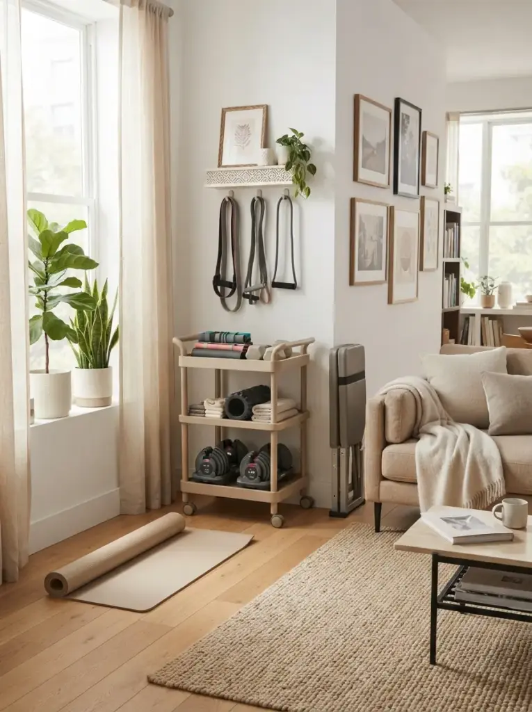 Create A Compact Workout Corner In Your Living Room