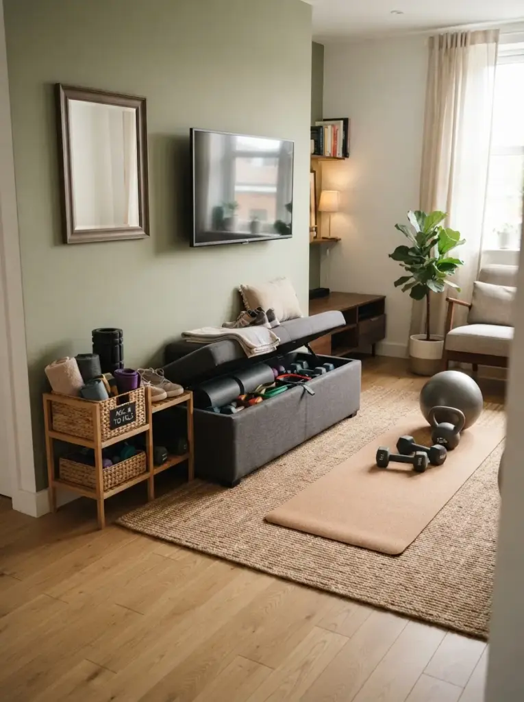 Create A Hidden Storage Solution For Fitness Equipment
