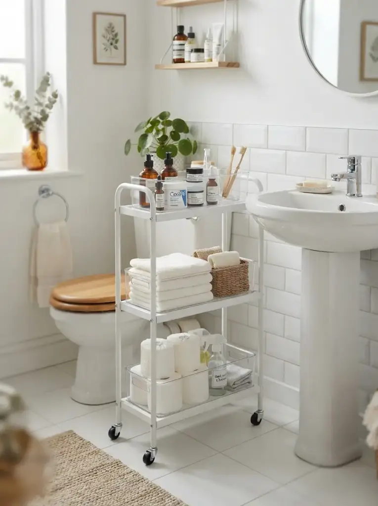 Create Storage With a Slim Rolling Cart