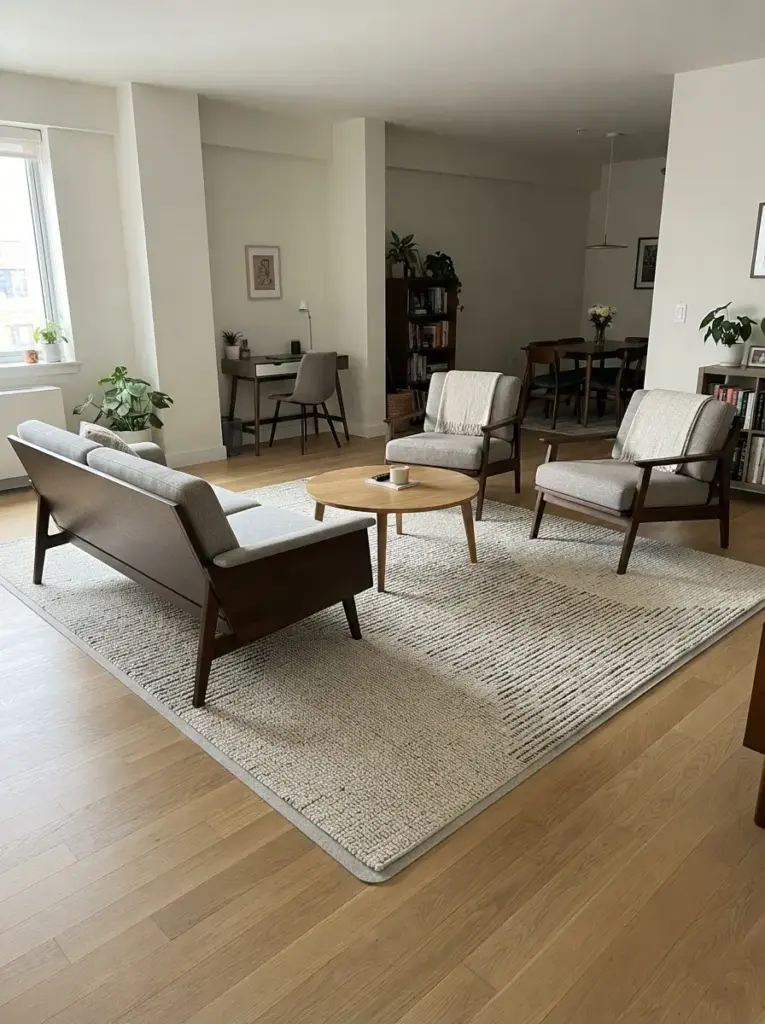 Create Zones with a Rug Rather Than Furniture