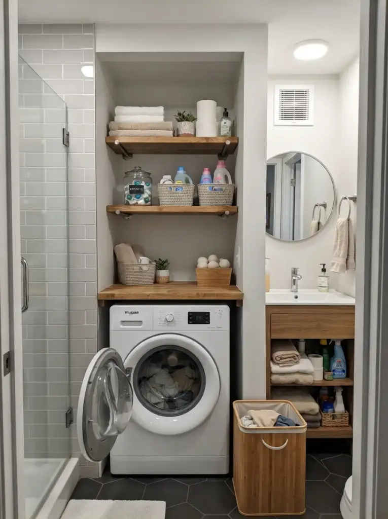 Create a Laundry Station Inside the Bathroom
