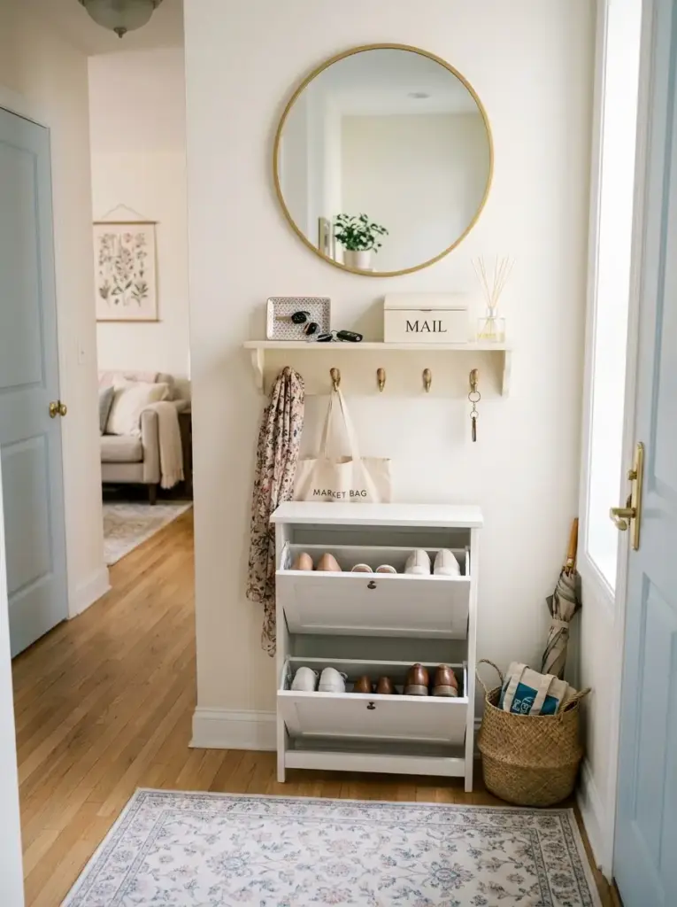 Create a Pretty Entry Zone Even in a Tiny Hall