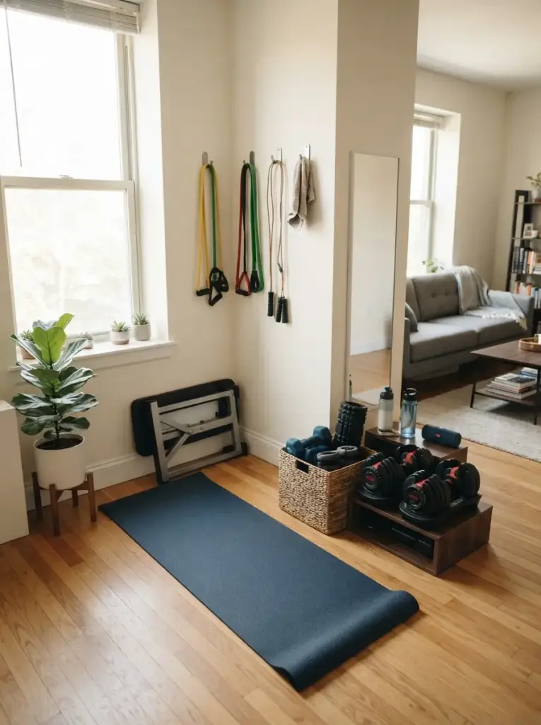 Create a Small Fitness Area Without Clutter