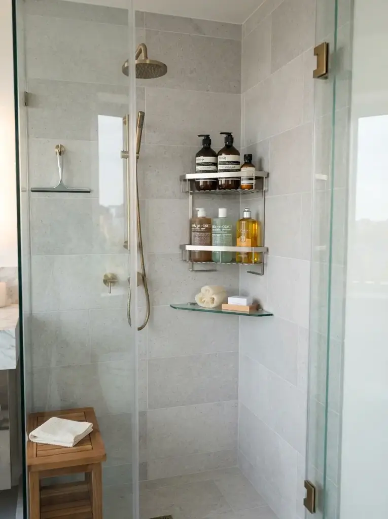 Create a Tidy Shower Storage System
