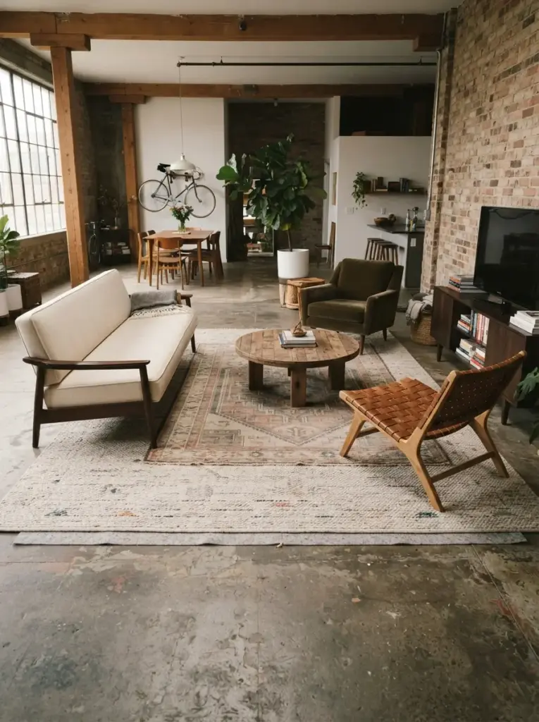 Define the Seating Zone with a Large Rug