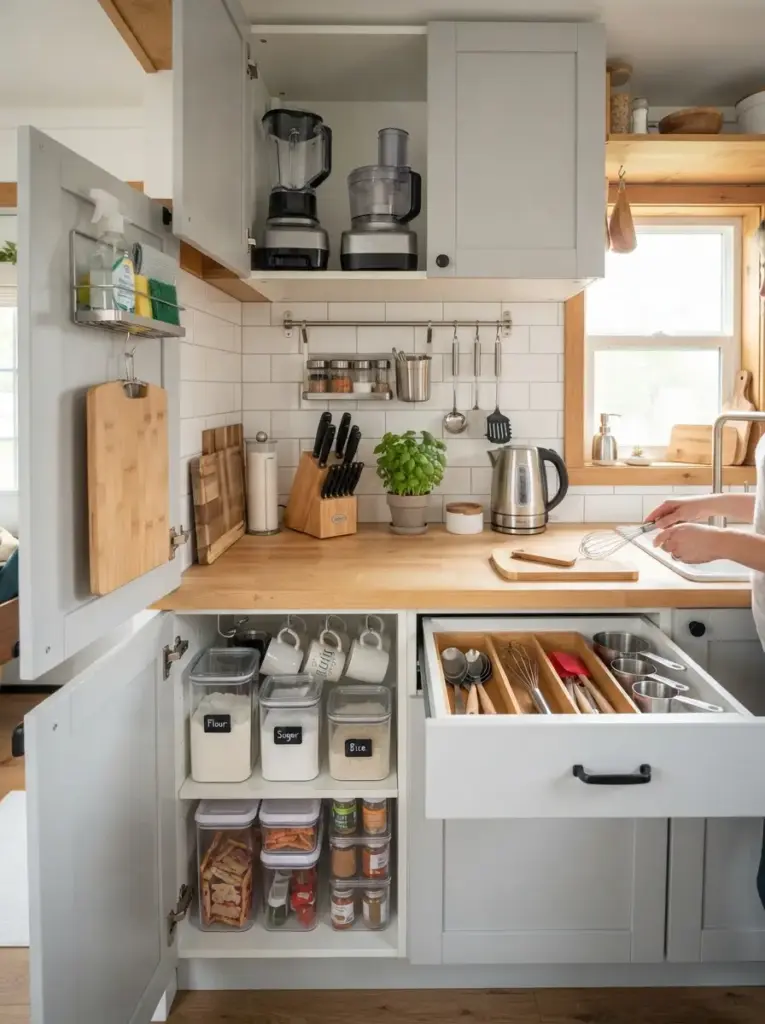 Design a Compact Kitchen Storage System