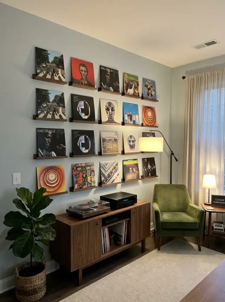 Display books, records, or personal collections