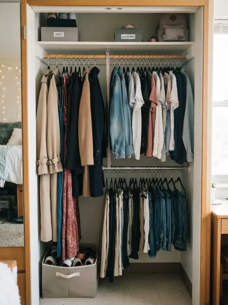 Double the Closet Hanging Space