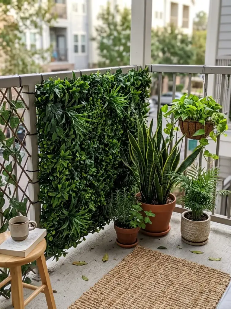 Faux Greenery Panels for Low-Maintenance Privacy