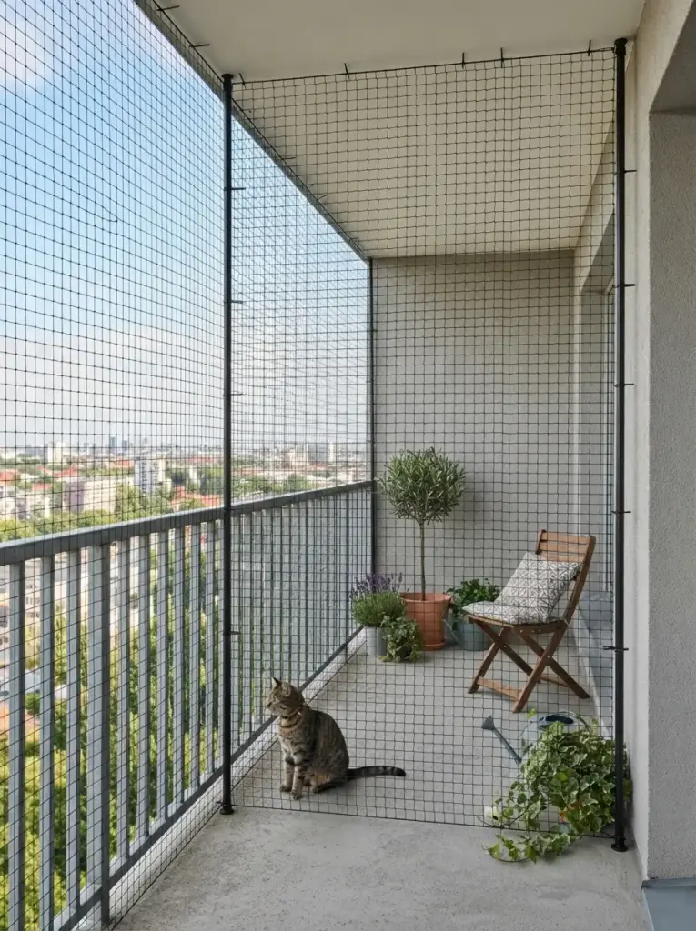 Fit floor-to-ceiling pet mesh