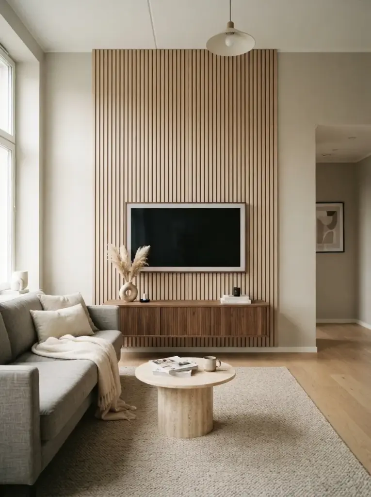 Frame the TV With Narrow Decorative Panels