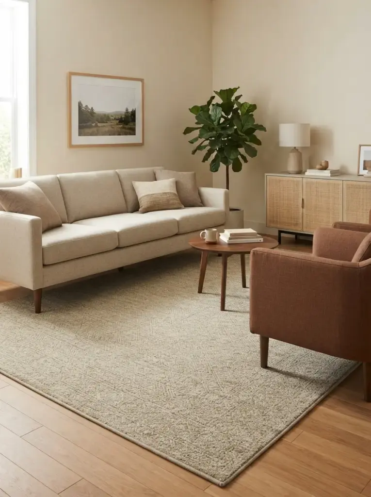 Ground the Living Area With a Large Rug