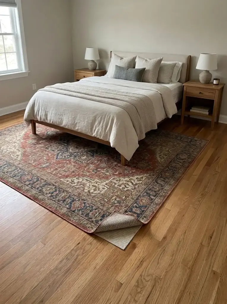 Ground the Room With a Faded Traditional Rug