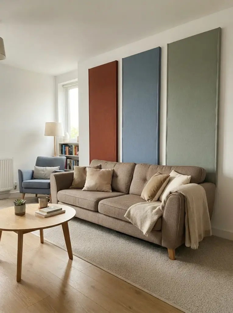 Hang Fabric Panels for Soft Color and Texture