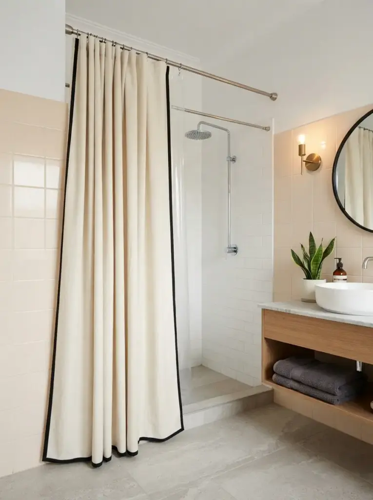 Hang a Hotel-Style Shower Curtain