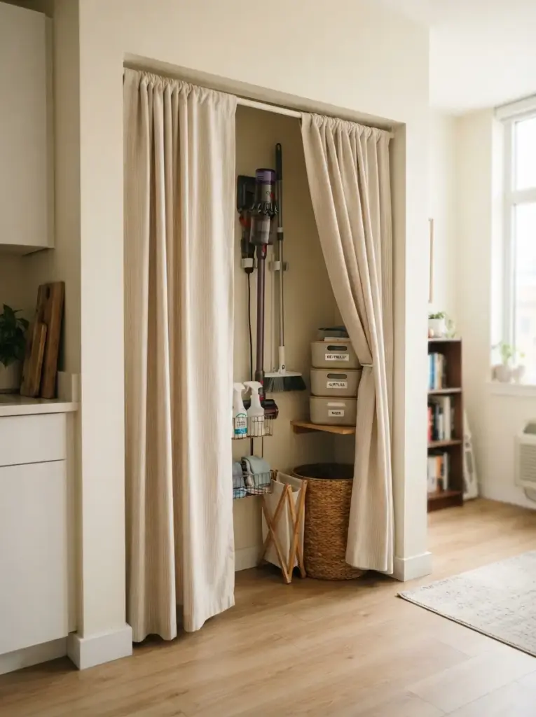 Hide utility items behind a fabric panel